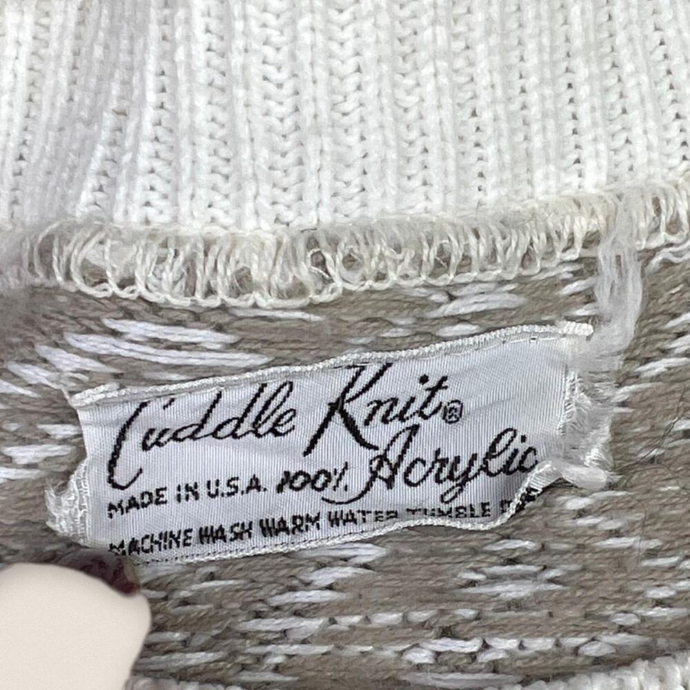 Vintage 80s Grandma Sweater Short Sleeve Acrylic Cuddle Knits Size Medium - Picture 4 of 4